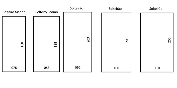 medidas de colchões de solteiro