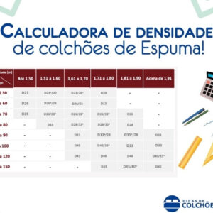 Calculadora de densidade de colchões de espuma!